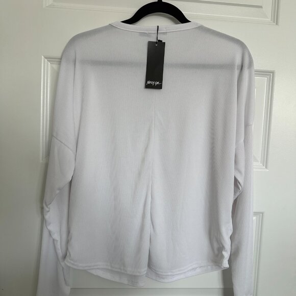 NWT Nasty Gal It's Poppin' Snap Closure Ribbed Top - Picture 3 of 3